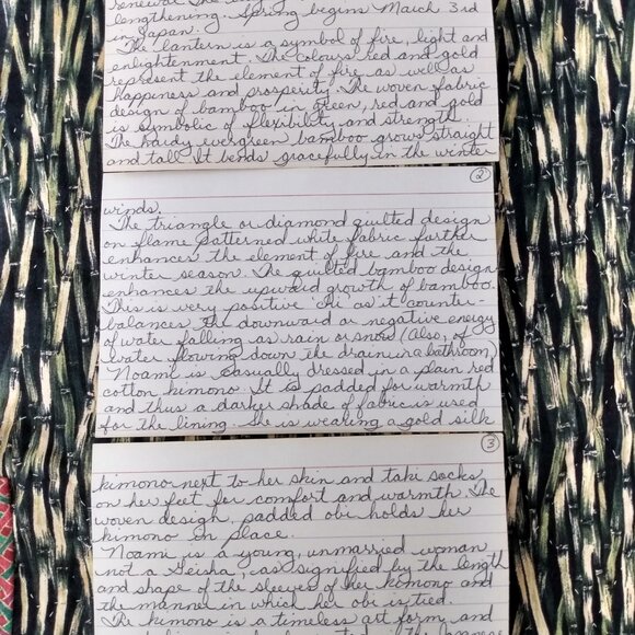 Vintage Sashiko Quilted Wall Hanging Naomi Element of Fire Kimono PROVENANCE - Picture 15 of 16